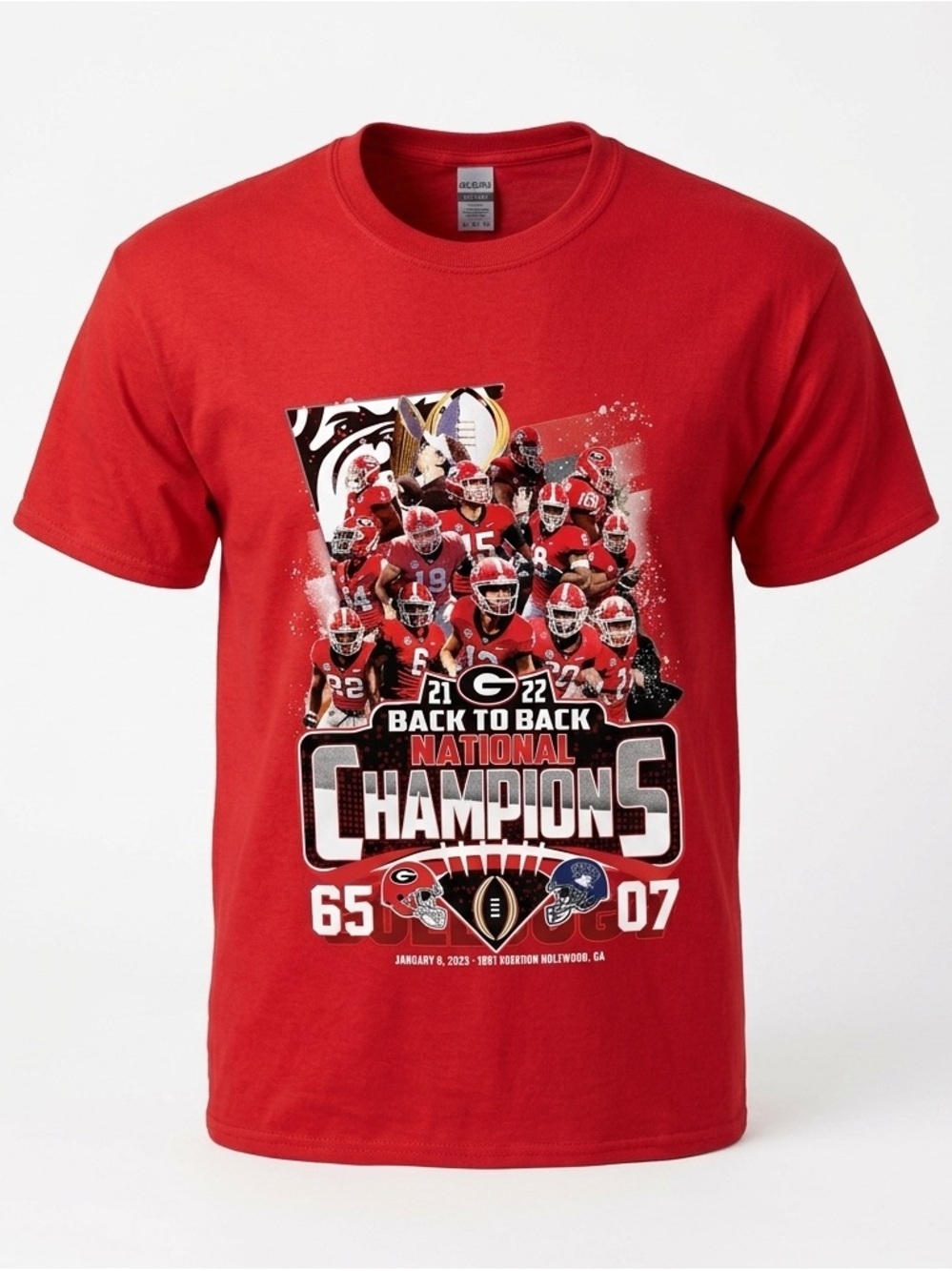 Georgia Bulldogs Back to Back National Champions T-Shirt XL Red NCAA